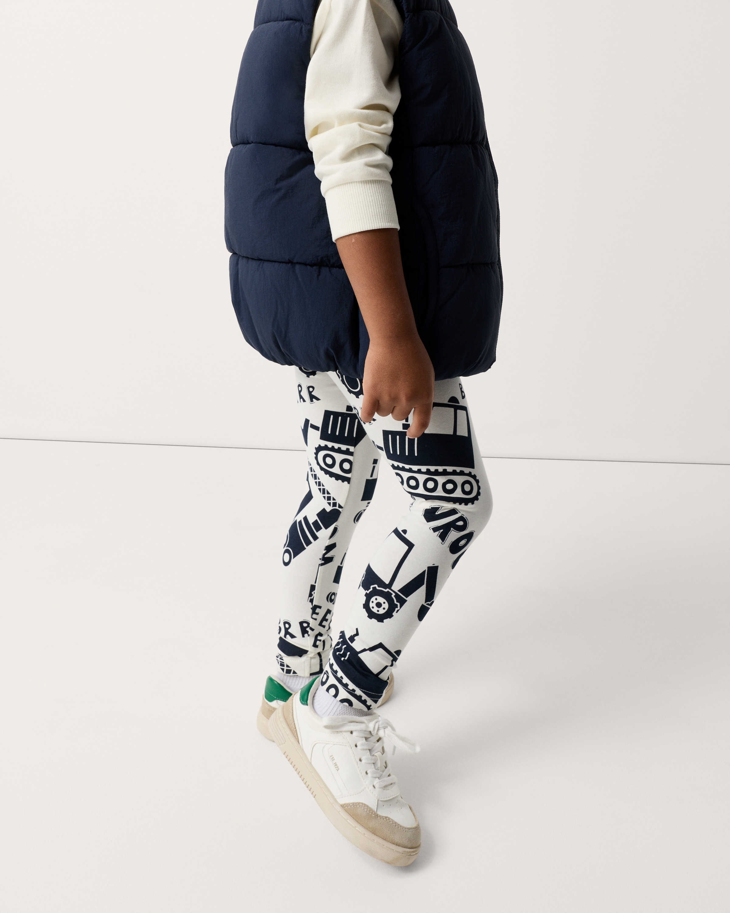F&F Boys 2-Pack Cotton Rich Digger Print Leggings in Burgundy