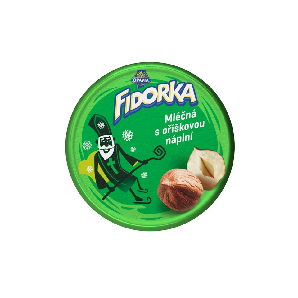Obrázek 1 pro produkt Opavia Fidorka Mléčná s oříškovou náplní  zelená 30g