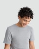 image 1 of F&F Cotton Blend Ribbed Thermal Short Sleeved T-Shirt in Grey
