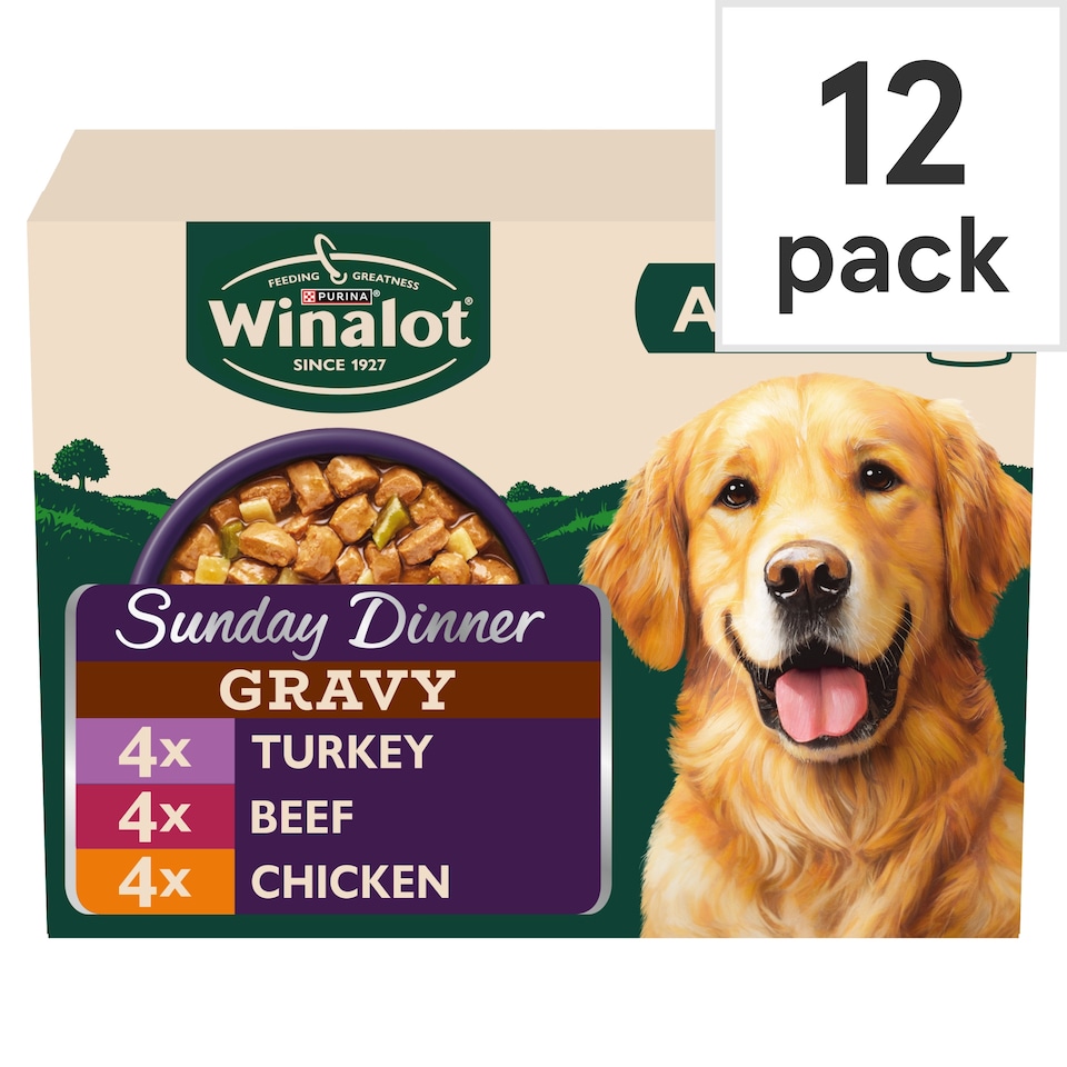 image 1 of WINALOT Sunday Dinner Mixed in Gravy Wet Dog Food 12x100g
