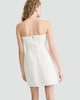 image 3 of F&F Velvet Sequin Embellished Bandeau Mini Dress in Cream