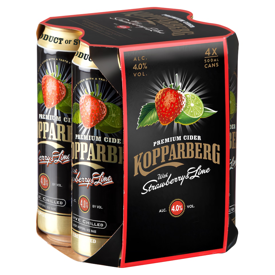 Kopparberg Strawberry & Lime Cider 4 Pack 500ml