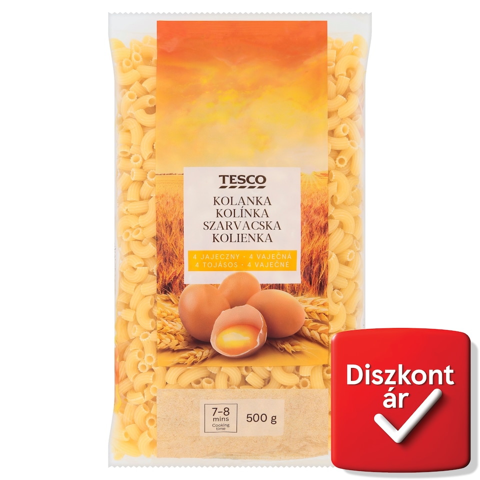 Tesco szarvacska 4 tojásos száraztészta 500 g