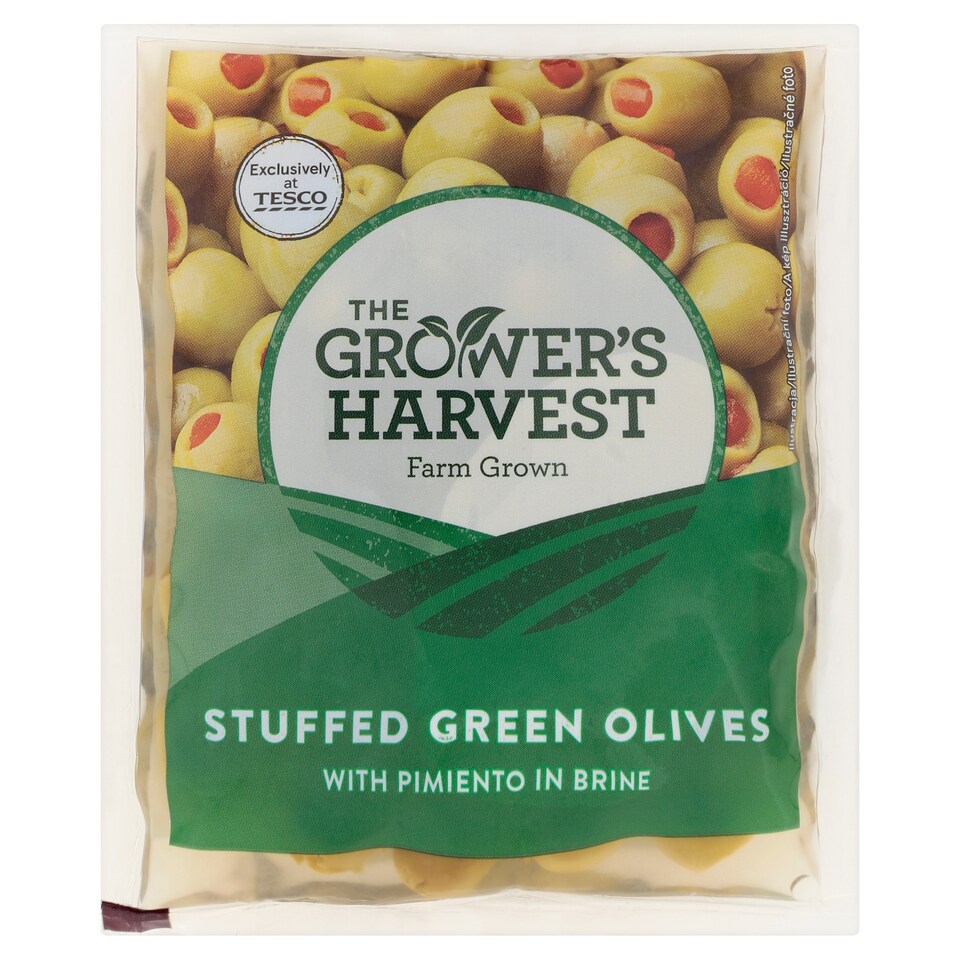 The Grower's Harvest Stuffed Green Olives with Pimiento in Brine 195 g