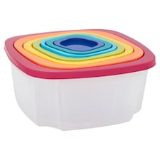 Tesco Rainbow Food Storage Set 7Pce