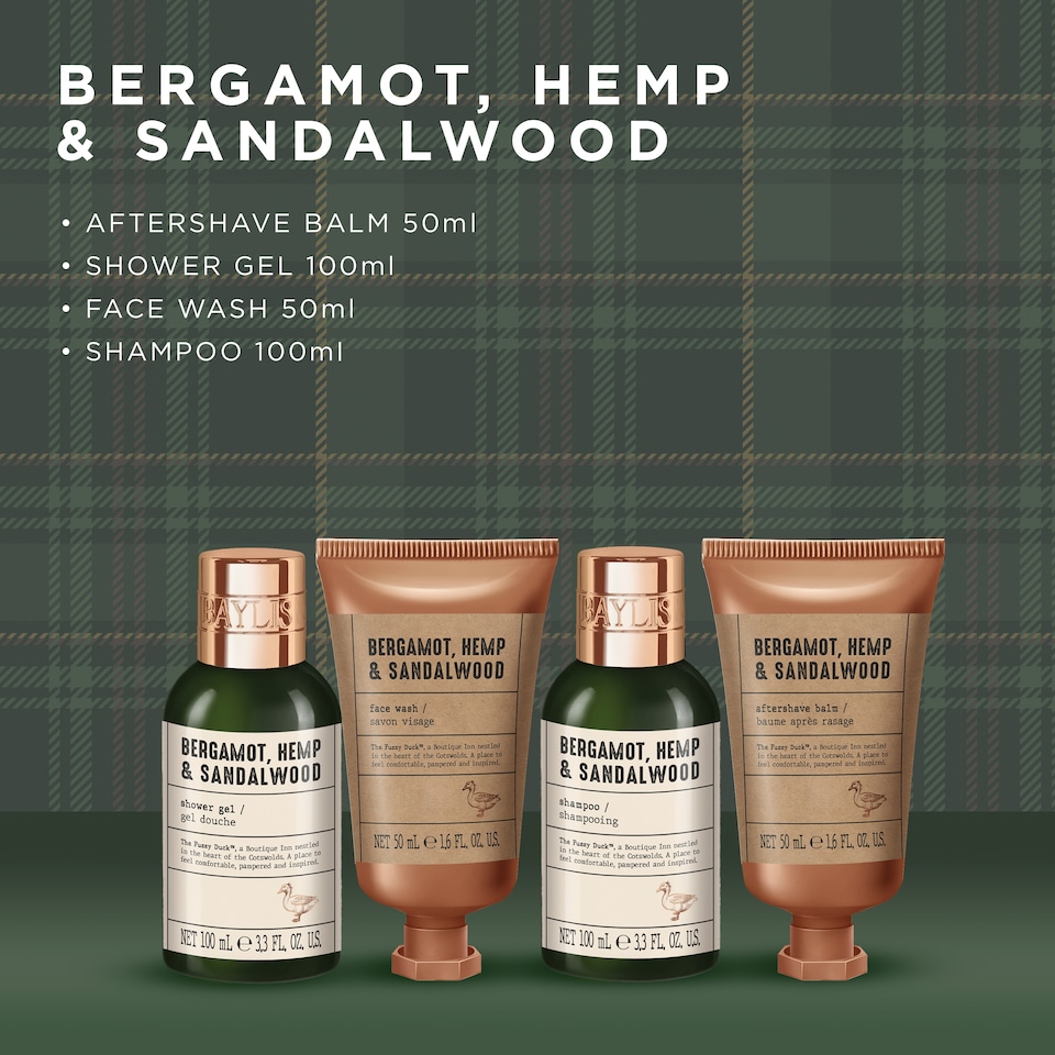 image 1 of Baylis & Harding The Fuzzy Duck Bergamot, Hemp & Sandalwood Men's Luxury Wash Bag Gift Set