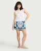 image 1 of F&F Pure Cotton Embroidered Mini Skirt in Blue