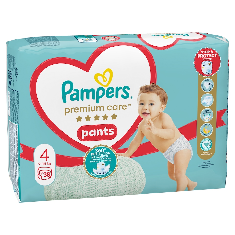 obrázok 1 z Pampers Premium Care plienkové nohavičky veľkosť 4, 38 plienok, 9kg-15kg