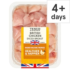 Tesco British Diced Chicken Breast 650G