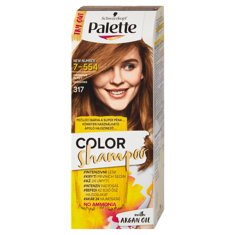 obrázok 1 z Schwarzkopf Palette Color Shampoo farba na vlasy Orieškovoplavý 7-554 (317)