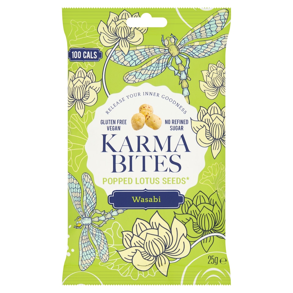 Karma Bites Popped Lotus Seeds Wasabi 25g