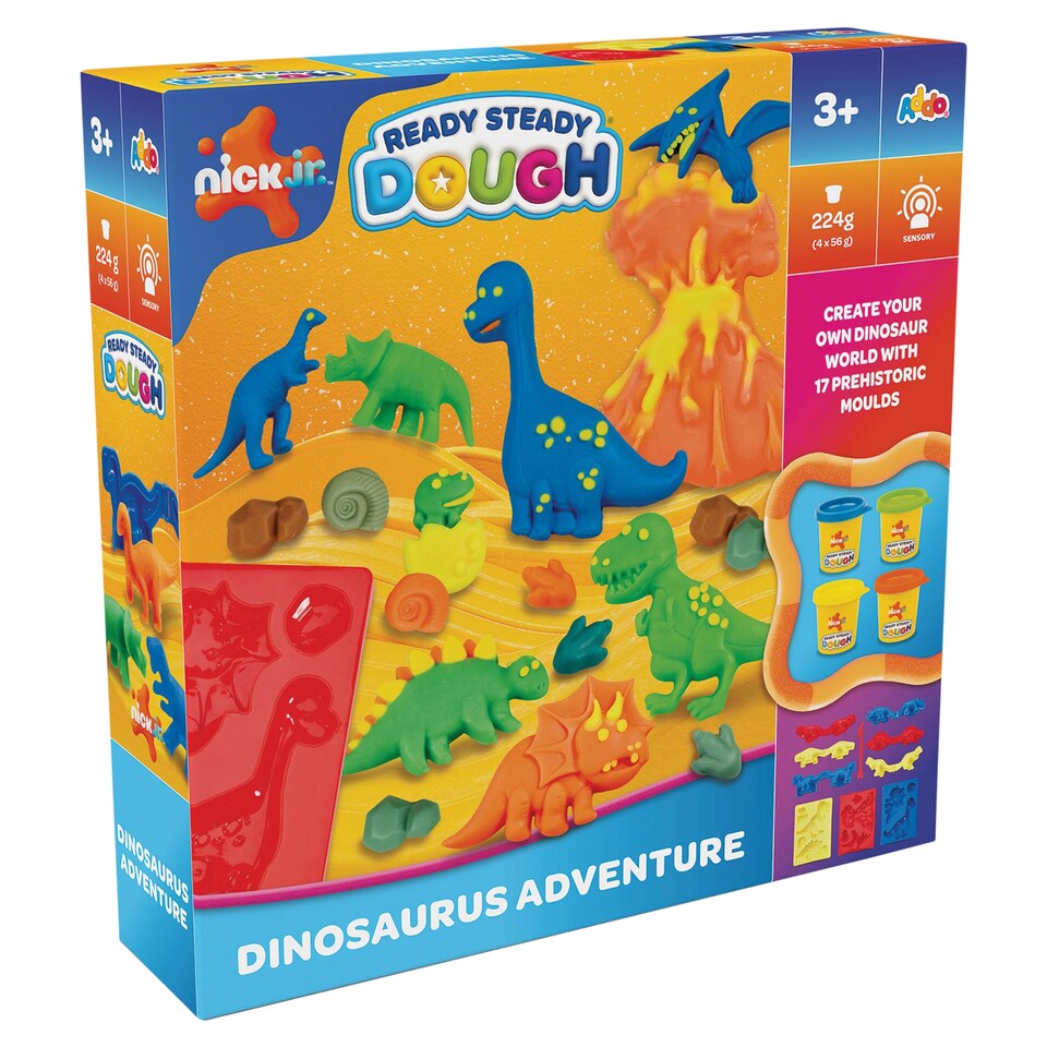 Addo Nick Jr. Ready Steady Dough dinós gyurma készlet (4 x 56 g) 224 g  1. kép