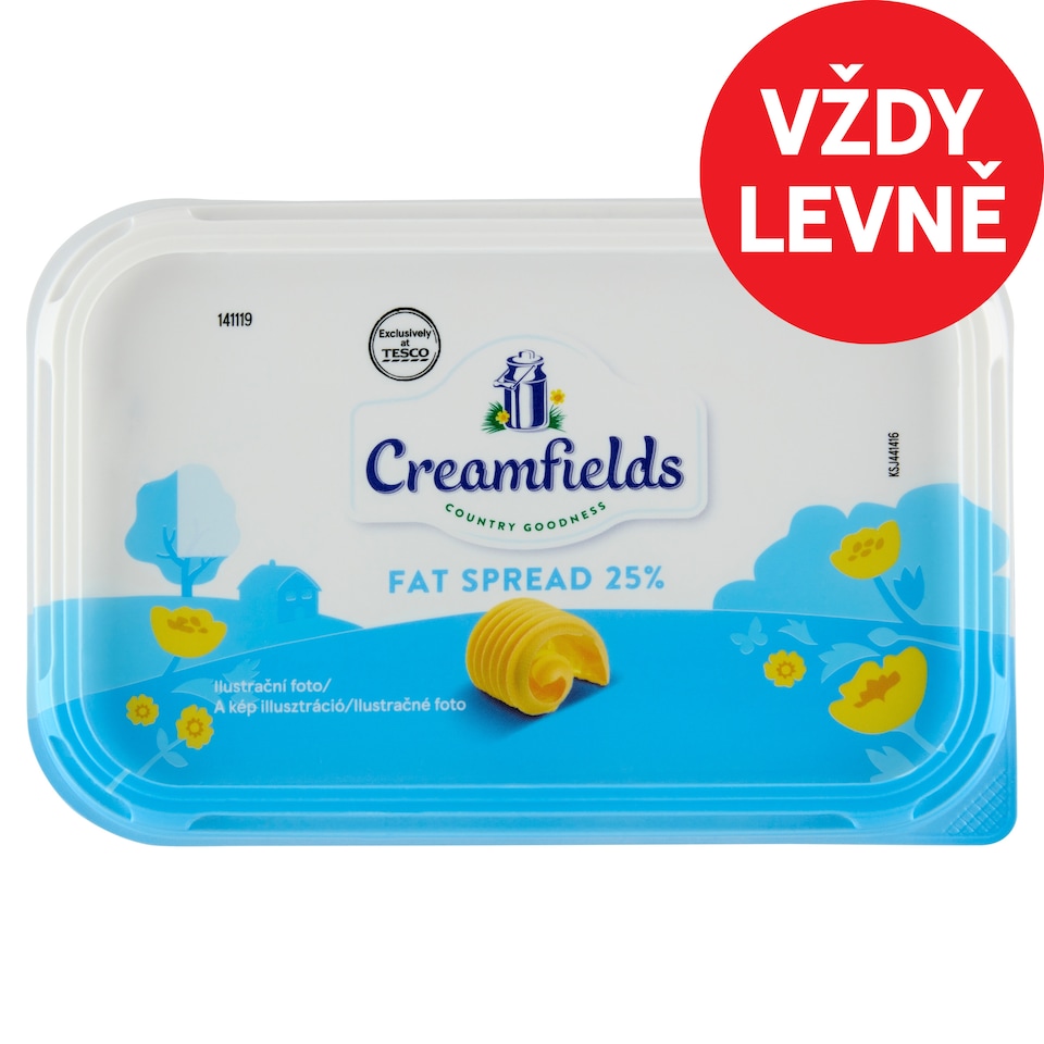 Tesco Creamfields Fat Spread 25% 500g
