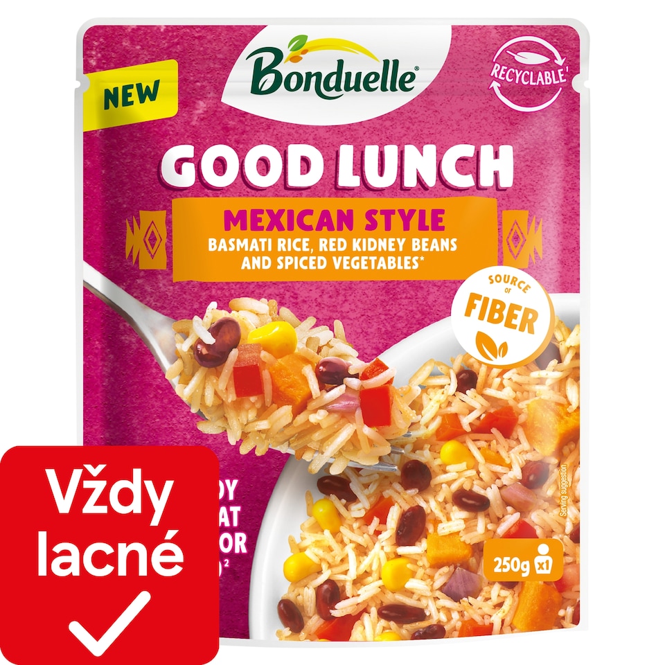 Bonduelle Good Lunch mexický štýl ryža basmati, červená fazuľa a korenená zelenina 250 g