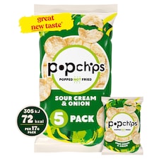 Popchips Sour Cream & Onion Multipack Crisps 5x17g
