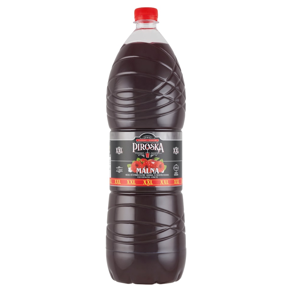 Piroska XXL Raspberry Flavored Fruit Syrup Coloured with Black Carrot Juice, Sugar & Sweeteners 2 l