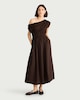 image 1 of F&F Draped Midi Dress in Brown