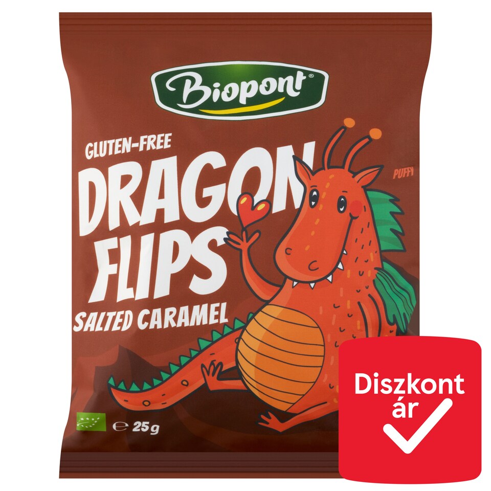 image 1 of Biopont Dragon Flips Organic Gluten-Free Corn Flips with Salted Caramel 25 g