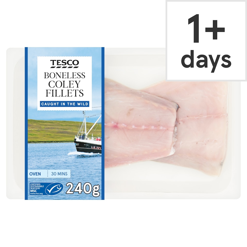 Tesco Boneless Coley Fillets 240g