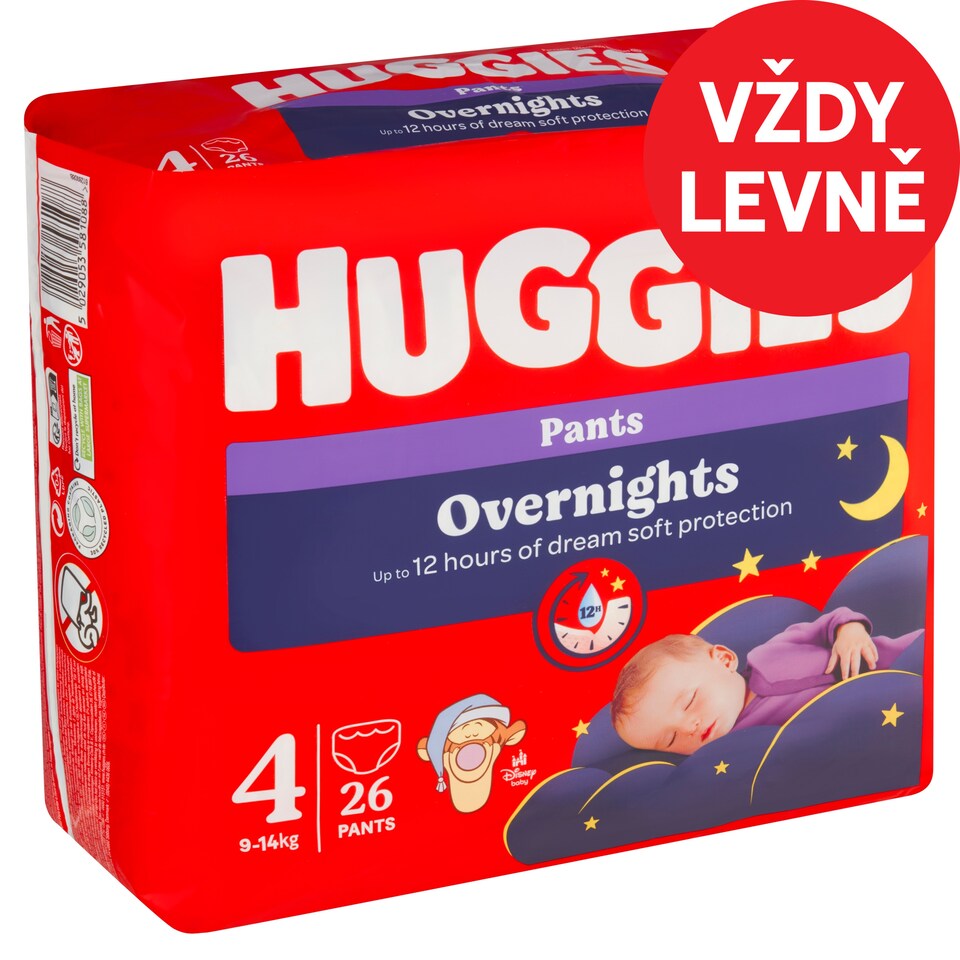 Huggies Overnights Pants Size 4 Children 9-14kg 26 pcs