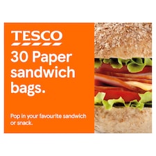 Tesco Paper Sandwich Bag 30 Pack
