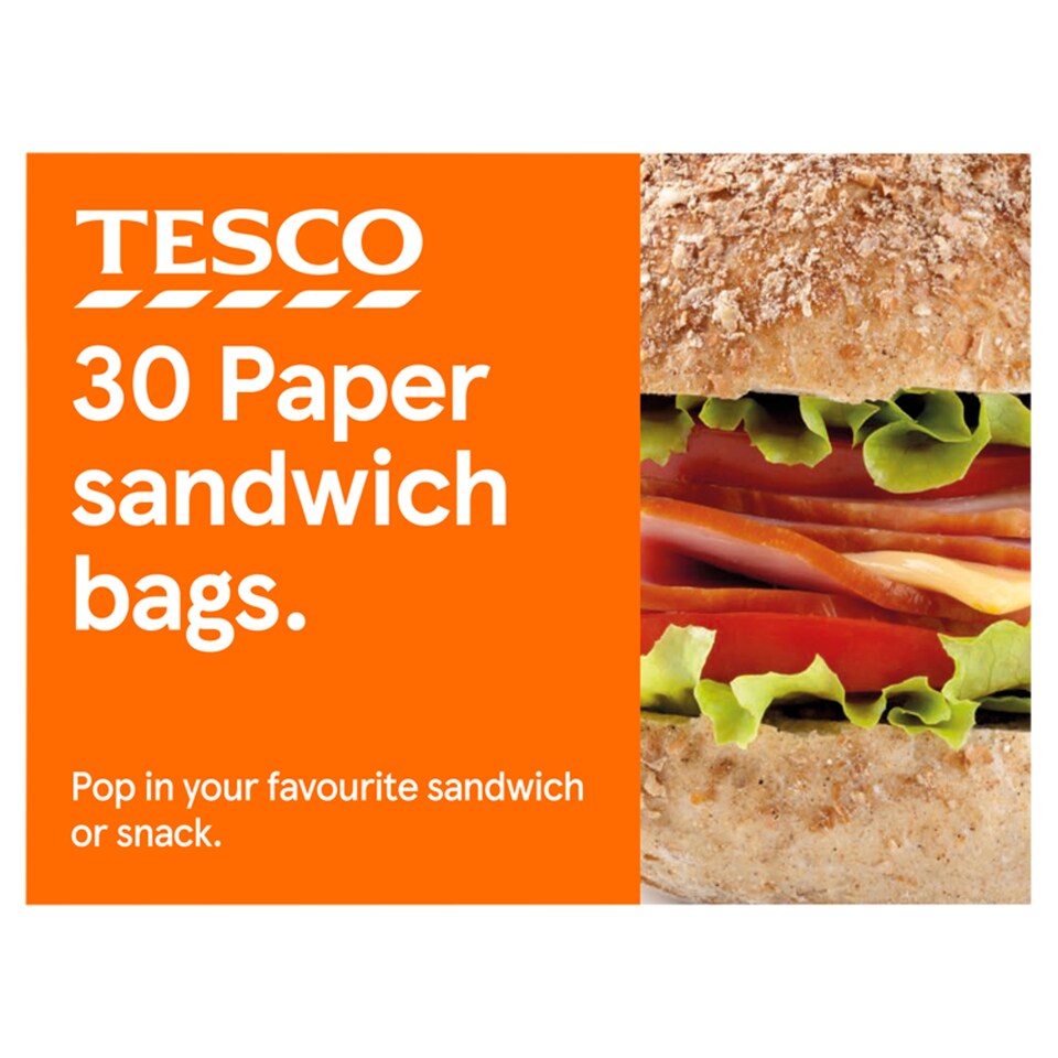 Tesco Paper Sandwich Bag 30 Pack