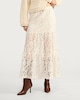 image 3 of F&F Tiered Lace Midi Skirt in Cream