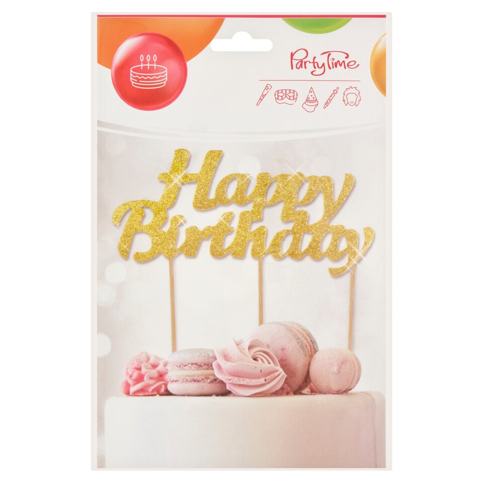 Party Time Happy Birthday dekorace dortu 