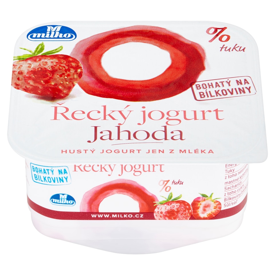image 1 of Milko Greek Yoghurt 0% Strawberry 140 g