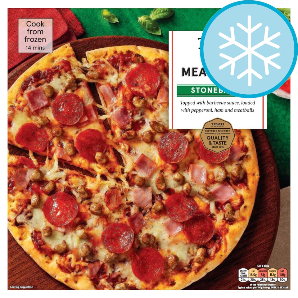 Tesco Stonebaked BBQ Meat Feast Pizza 340g