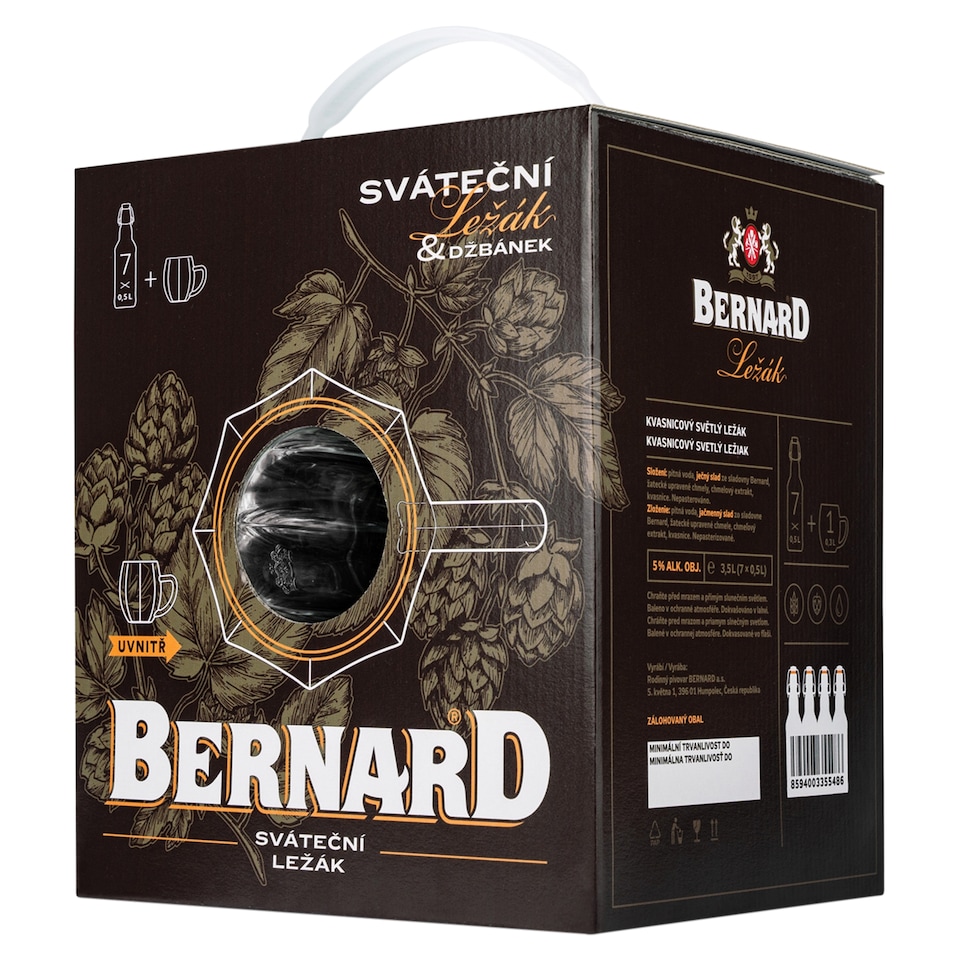 Bernard Sváteční ležák 7 x 0,5l (3,5l) + džbánek 0,3 l