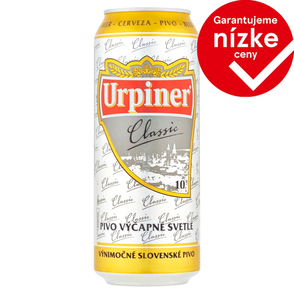 Urpiner Classic 10° pivo výčapné svetlé 500 ml