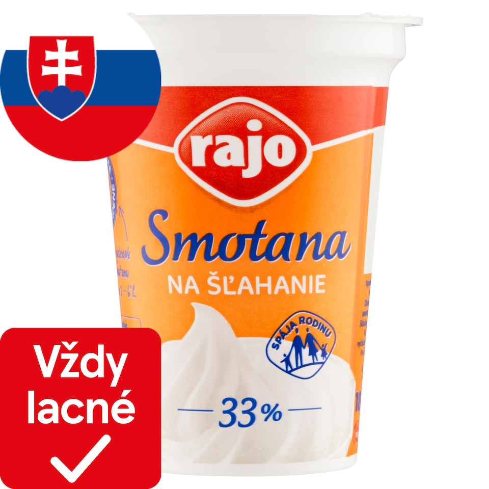 obrázok 1 z Rajo Smotana na šľahanie 33% 180 ml