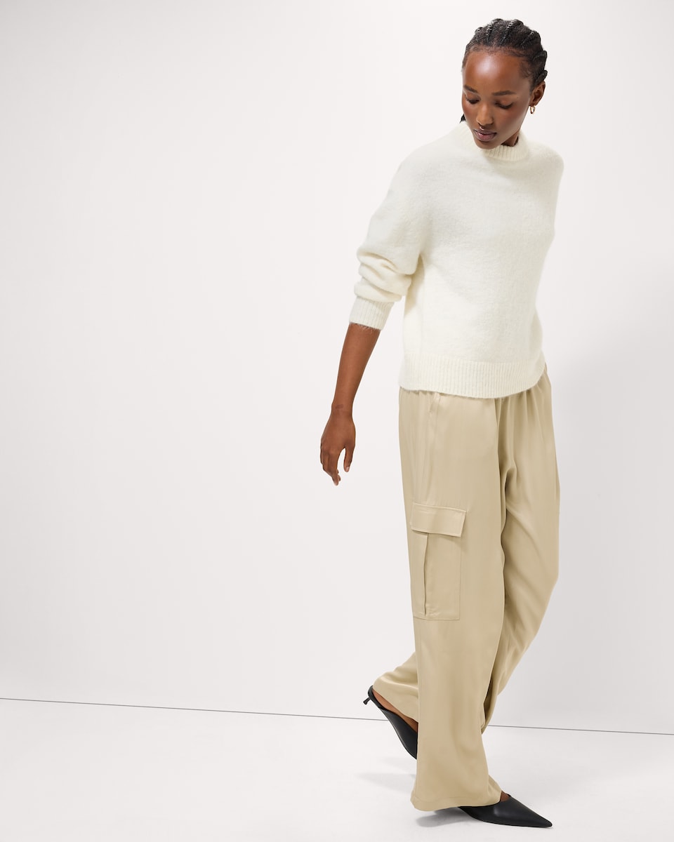image 1 of F&F Alpaca Wool Blend Crew Neck Jumper in Cream