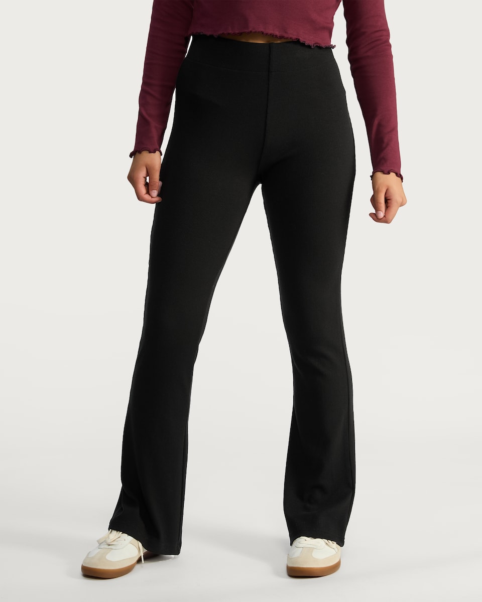 image 1 of OH ME OH MY High Waisted Flared Leggings in Black