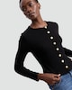 image 1 of F&F Cotton Blend Ribbed Button Up Cardigan in Black