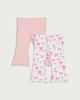 image 1 of F&F Baby 2-Pack Cotton Rich Flared Leggings in Pink