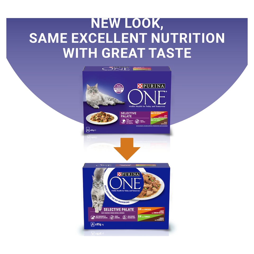 image 1 of PURINA ONE Mini Fillets Selective Palate Wet Cat Food 8x85g