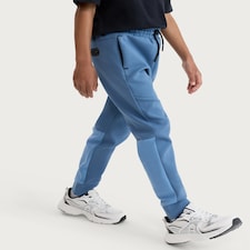 F&F Active Boys TECHSPORT Cotton Rich Panelled Cuffed Joggers in Blue