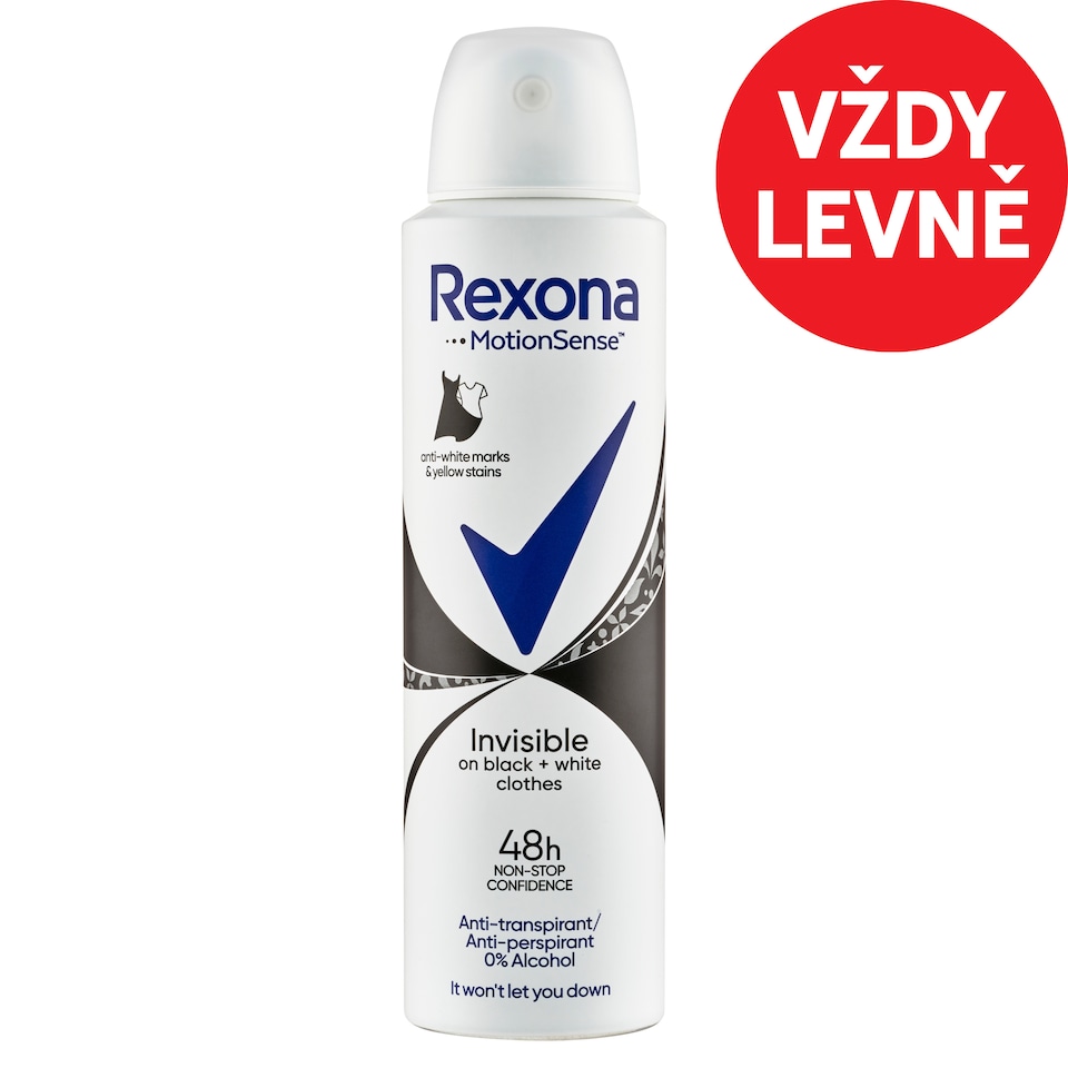 Obrázek 1 pro produkt Rexona Invisible Black and White Antiperspirant sprej 150ml