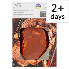 Tesco Finest Northern Irish Aberdeen Angus Ribeye Steak with a Southern Inspired Glaze 454g