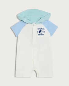 Disney Mickey Mouse Pure Cotton Hooded Romper in White