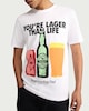 image 3 of F&F Pure Cotton Lager Than Life T-Shirt in White