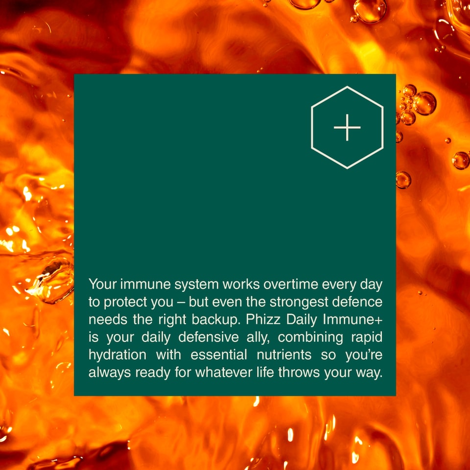 image 1 of Phizz Daily Immune+ Orange Hydration, Immunity, Electrolytes & Vitamins Effervescent Tablets x20