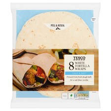 Tesco White Tortilla Wraps 8 Pack