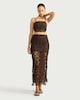 image 1 of F&F Crochet Look Co-ord Beach Crop Top in Brown