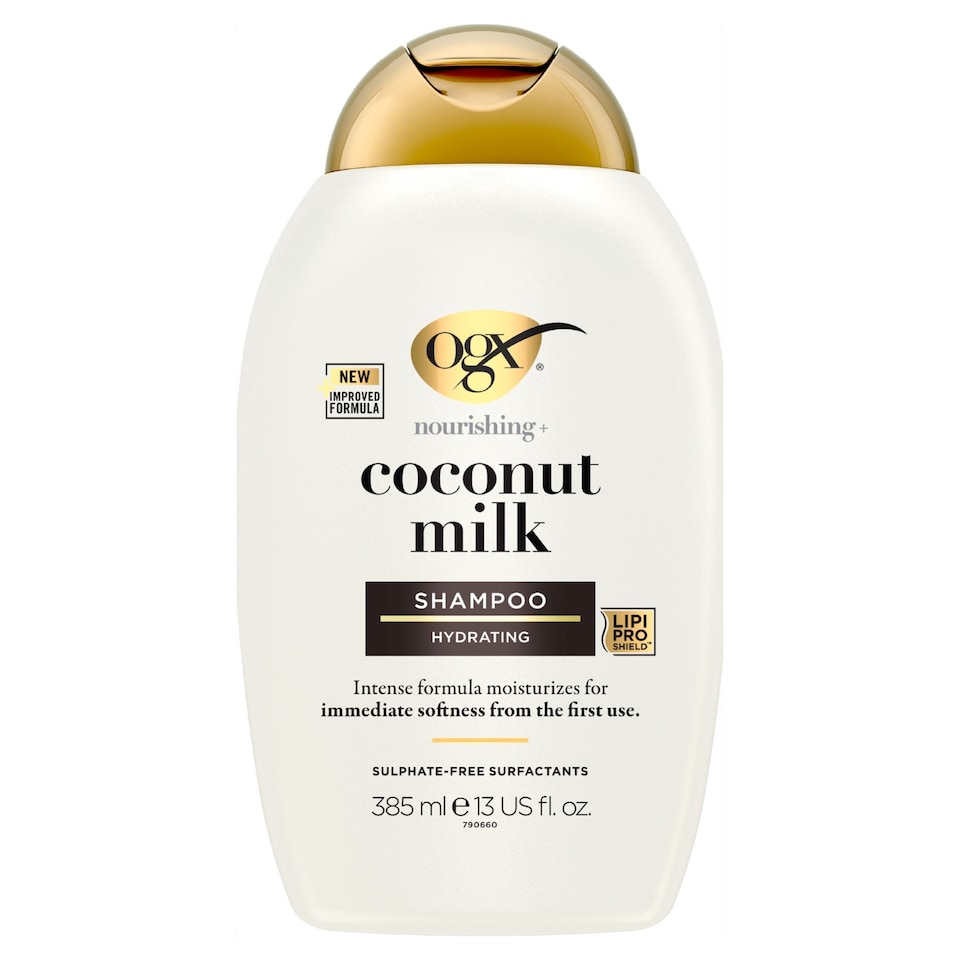 image 1 of OGX Coconut Milk Shampoo for Dry and Damaged Hair 385ml