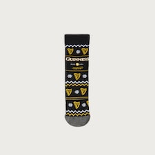 Guinness Cotton Rich Patterned Socks in Black