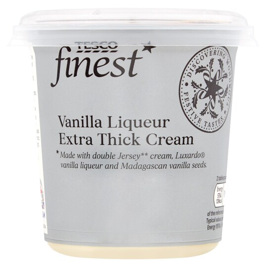 Tesco Finest Vanilla Liqueur Extra Thick Cream 250Ml Tesco Groceries