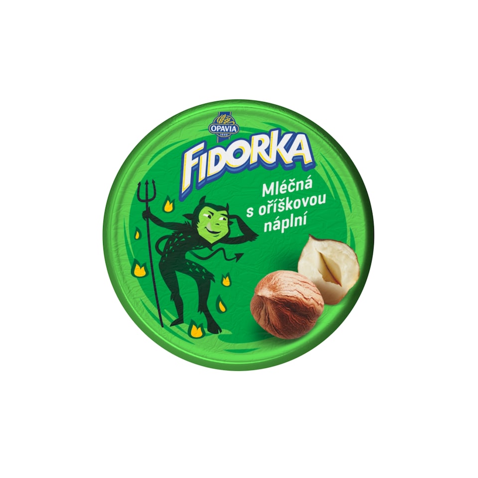 Obrázek 1 pro produkt Opavia Fidorka Mléčná s oříškovou náplní  zelená 30g